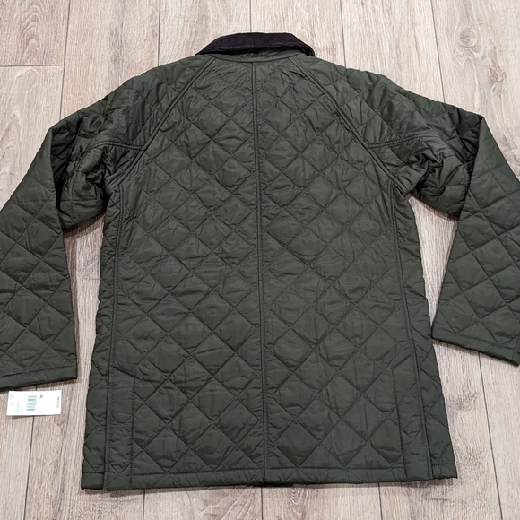 Mens Barbour "Ashby" Quilted Coat Olive Green - Picture 4 of 7